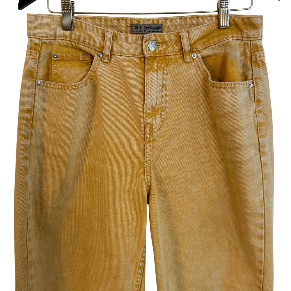 Denim Co Mustard Yellow High Rise Mom Jeans Women's US 8 100% Cotton - Picture 2 of 10